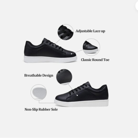 Vepose Women's Size 6.5 Fashion Casual Sneakers Minimalist Black - Picture 3 of 12